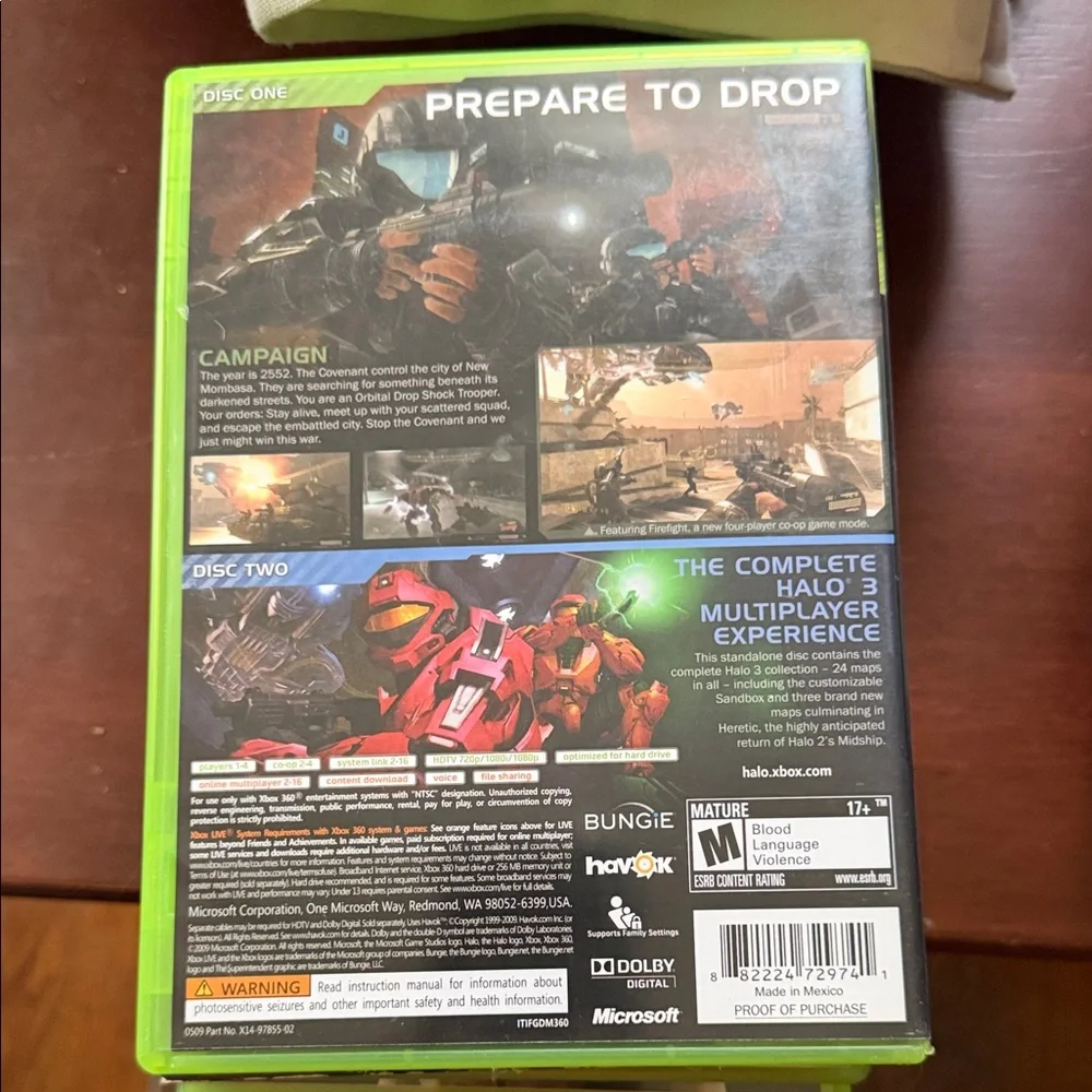 Microsoft Halo 3: ODST for Xbox 360 - Green and Blue Cover